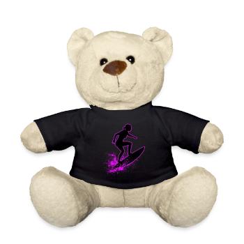 Stylische Surferin Wellenreiten Surfen Surfer - Teddy - Schwarz - Vorne