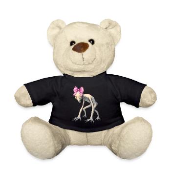 Coquette Bow Dover Demon Cryptid Cryptozoology - Teddy Bear - black - Front