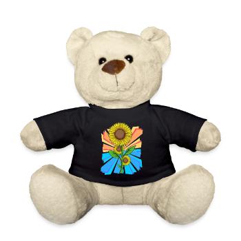 Sun Unflower Flowers Flower Garden Retro - Teddy Bear - black - Front