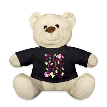 Cat Cats Kitten Valentine - Teddy Bear - black - Front