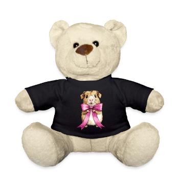 Coquette Bow Guinea Pig Cute Pet Mom Mothers - Teddy Bear - black - Front