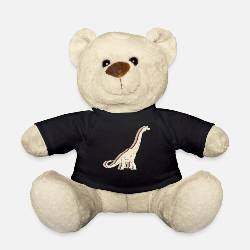Brachiosaurus Dinosaurier Retro Line Art - Teddy - Schwarz