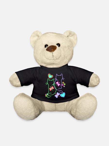 Frühling Sommer Retro Katzen Katze Kinder 80er - Teddy - Schwarz