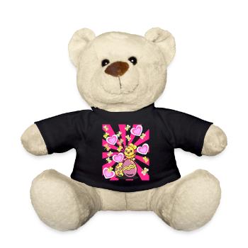 Rétro Pâques poussin enfants enfant bébé oeuf de poule - Nounours - noir - Devant
