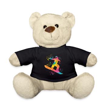 Snowboarder Snowboarding Snowboard - Teddy Bear - black - Front