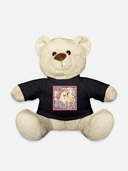 Kaiju Einhorn Japanisches Monster Regenbogen - Teddy - Schwarz