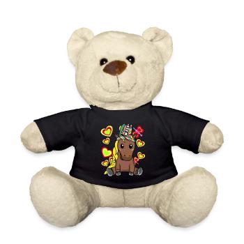 Hippie cheval chevaux poney enfants enfant - Nounours - noir - Devant