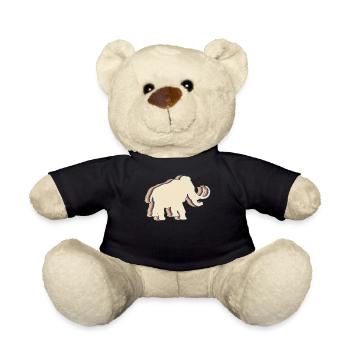 Mammoth Elephant Retro Line Art - Teddy Bear - black - Front