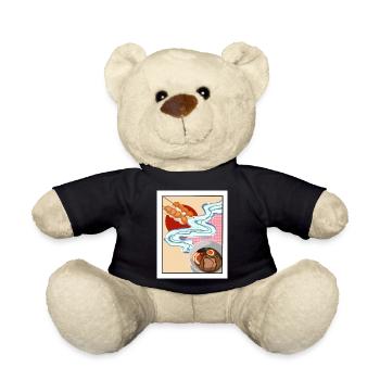 Japanese Collage - Teddy Bear - black - Front