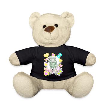 Vintage Rétro loup loups conte de fées pour enfants mystique - Nounours - noir - Devant