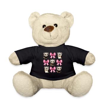 Coquette Bogen Frettchen niedlich rosa Mädchen Mom - Teddy - Schwarz - Vorne