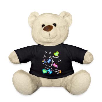 Kinder Katzen Katze Kätzchen Kleinkinder Baby - Teddy - Schwarz - Vorne