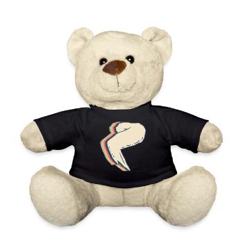 Chicken Wings Food Retro Line Art - Teddy Bear - black - Front