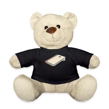 Cornhole Corn Hole Brett Team Spieler Retro - Teddy - Schwarz - Vorne