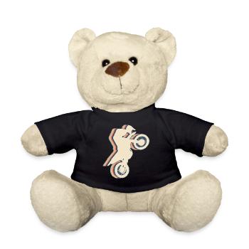 Dirt Bike Motocross Dirt Biking Biker Retro - Nounours - noir - Devant