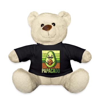 Papacado Avocado Papa Vatertag Vater Vaterschaft - Teddy - Schwarz - Vorne