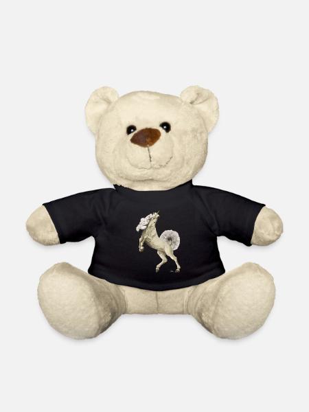 Unicorn with tail and mane made of dandelion - Teddy Bear - black