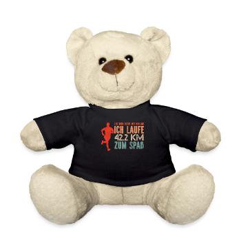 Läufer ICH LAUFE 42.2 KM ZUM SPAß Lustiges - Teddy - Schwarz - Vorne