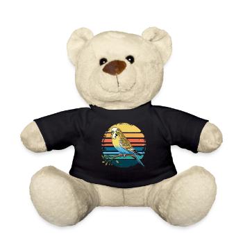 Perruche Perruche Rétro Coucher de soleil Vintage Perruche - Nounours - noir - Devant