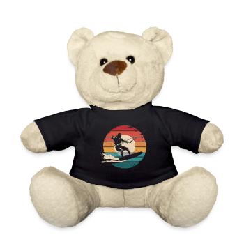 Retro Vintage Kiteboarding Surfing Adventure Gifts - Teddy Bear - black - Front