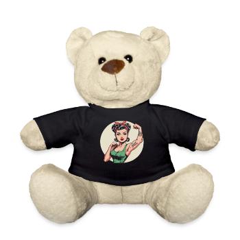 Rockabilly Girl Vintage Retro Girl Power Frau - Teddy - Schwarz - Vorne