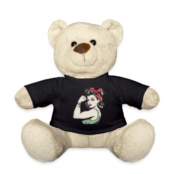 Rockabilly Girl Vintage Retro Girl Power Frau - Teddy - Schwarz - Vorne