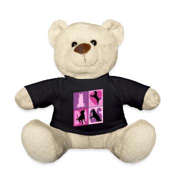 Chiens J’Aime Chiens Silhouettes Doggy Vintage - Nounours - noir - Devant