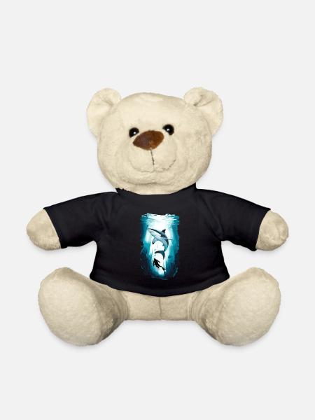 Aventure sous-marine avec requin et plongeur - Nounours - noir