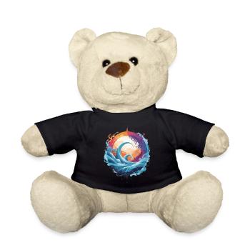 Dynamic wave and moon circle - Teddy Bear - black - Front