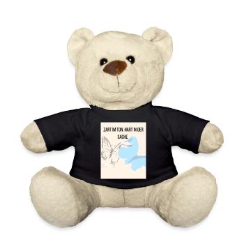 Sanfte Empathie mit Schmetterling und Storch - Teddy - Schwarz - Vorne