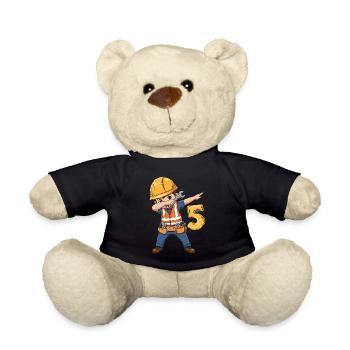 Construction worker 5 years old - Teddy Bear - black - Front