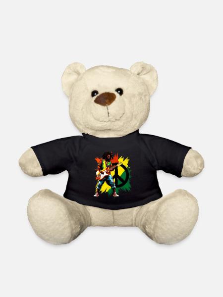Musique reggae et paix - Nounours - noir