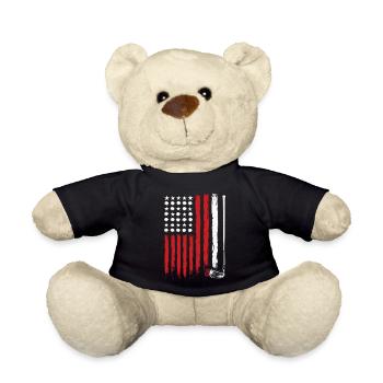 Amerikanische Flagge Golf Golfer Lustiger Golf Club Golfen - Teddy - Schwarz - Vorne
