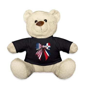 Coquettish bow Dominican Republic - Teddy Bear - black - Front