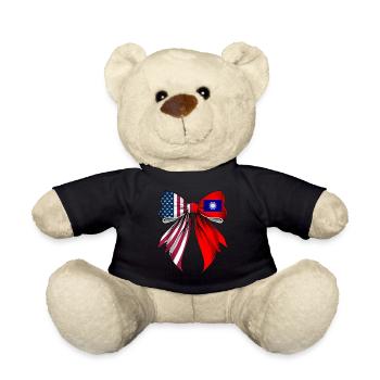 Coquette Bow Taiwan Roots Heritage Taiwanese - Teddy Bear - black - Front