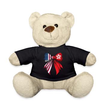 Coquette Bow Hong Kong Roots Hong Kongers Pride - Teddy Bear - black - Front