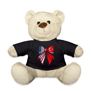 Coquette Bow Turkey Roots Heritage Turk Pride Semi - Teddy Bear - black - Front