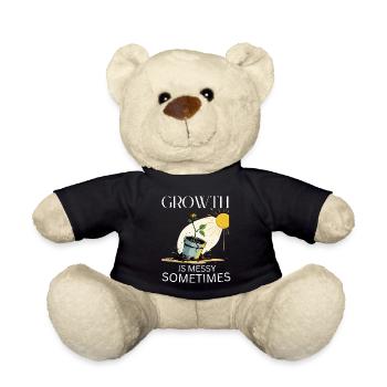 Growth metaphor with flower and sun - Teddy Bear - black - Front
