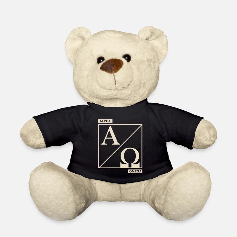 Symbole chrétien Alpha Omega de la foi - Nounours - noir