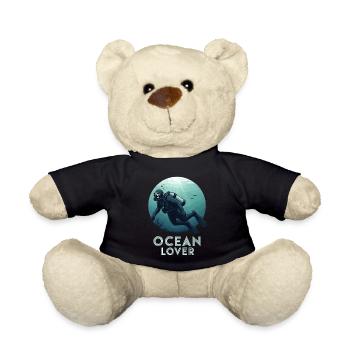 Taucher Ocean Lover Unterwasser für Taucherfreunde - Teddy - Schwarz - Vorne
