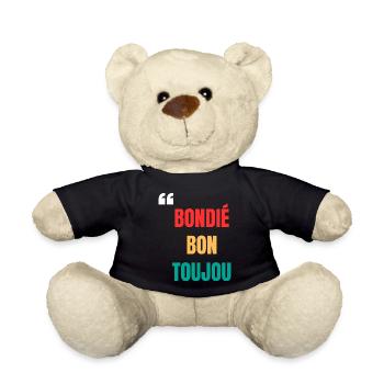 Kreolisches T-Shirt "Bondié bon toujou" – Faith - Teddy - Schwarz - Vorne