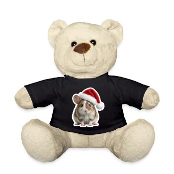 Une souris mignonne avec un grand chapeau de Noël - Nounours - noir - Devant