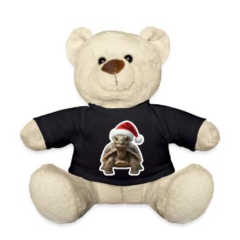 Cozy turtle celebrating slowly - Teddy Bear - black - Front