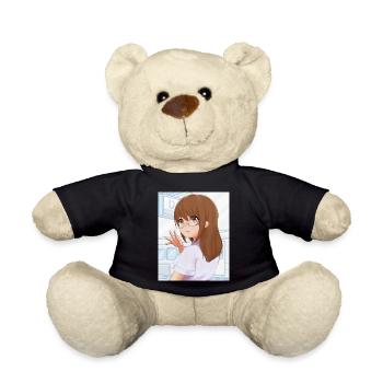 Girl with glasses for anime fans - Teddy Bear - black - Front