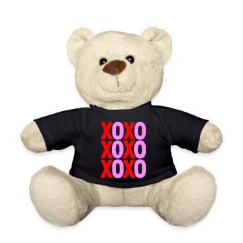 XOXO Love Typographie Design minimaliste - Nounours - noir - Devant