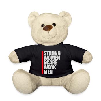 Strong Women Scare Weak Men Confident Feminist - Teddy Bear - black - Front