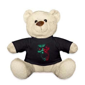 Split Face Horror GrünRot - Teddy - Schwarz - Vorne