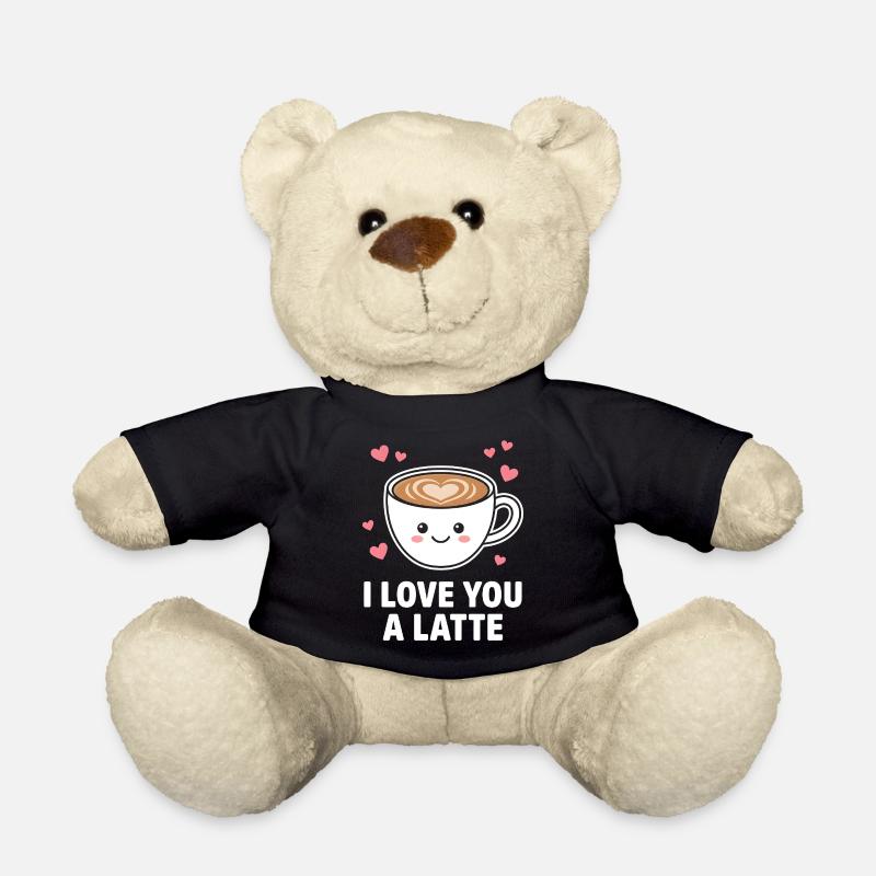 Ich liebe dich, ein süßer Latte-Kaffee-Design - Teddy - Schwarz