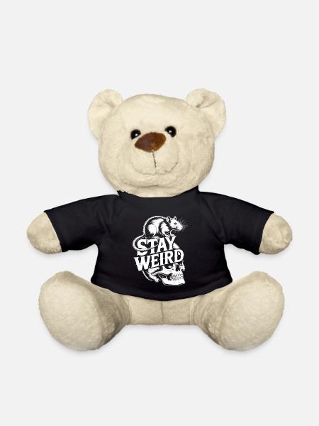 Stay Weird Ratte über Schädel - Teddy - Schwarz