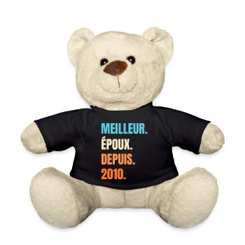 Bester Ehemann seit 2010 Geschenk-Ehemann - Teddy - Schwarz - Vorne